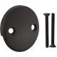 2 Hole Bathtub Overflow Plate, 3-3/16 Inches Diameter, Oil Rubbed Bronze 