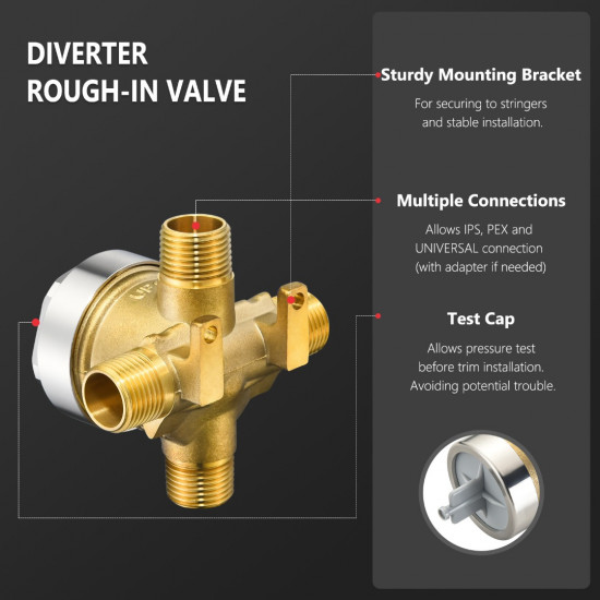 R11000 Diverter Rough 3/6 Setting Replacement Valve for Delta Shower Trim Kits 