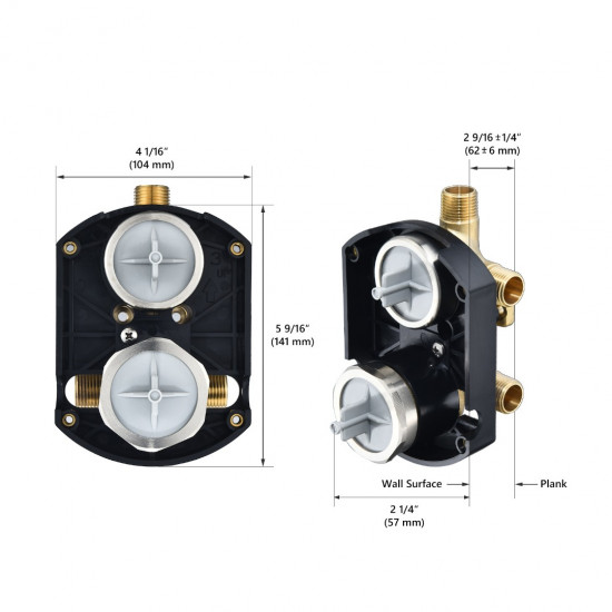 R22000 Integrated Shower and Diverter Valve for D 3 or 6 Setting Custom Shower Valve, Brass Consctructed