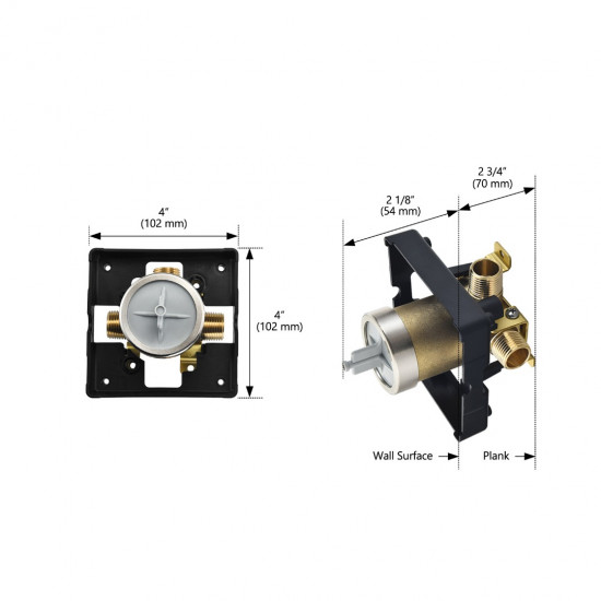 Shower Valve Body for Use with Delta Single or Dual Function Shower Faucet Trim Kits 