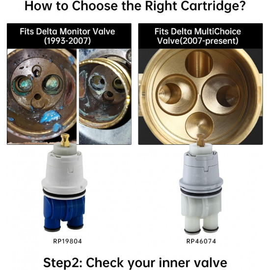 RP19804 Shower Cartridge Replacement for Delta 1300/1400 Series, Compatible with Delta Monitor Rough-in Valve and Single-Hanlde Trim Kit