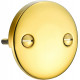 2 Hole Bathtub Overflow Plate, 3-3/16 Inches Diameter, Polished Brass 