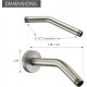 123815-BN Replacement For Moen 8 Inches Anti-leakage Ceiling Wall Mounted Bend Accessories-Basic Shower Arm and Flanged,Made of Solid Brass,Brushed Nickel 