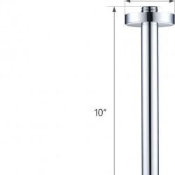 Celling Mounted Extention Stainless Steel High Density Thickened Thread Shower Arm and Shower Arm Flange Replacement for Delta U4999 10-inch, Chrome 