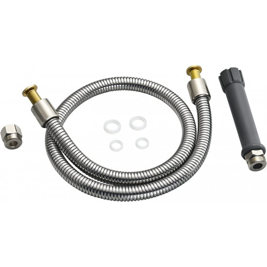 Replacement B-0044-H Pre-Rinse Hose for T&S Brass, 44 Inches Flexible Stainless Steel Hose with Heat Resistant Handle 