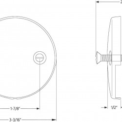 DTT108 Repalcement 3-3/16 Inch Diameter 2 Hole Bathtub Overflow Plate for Kingston Brass, Brushed Nickel 