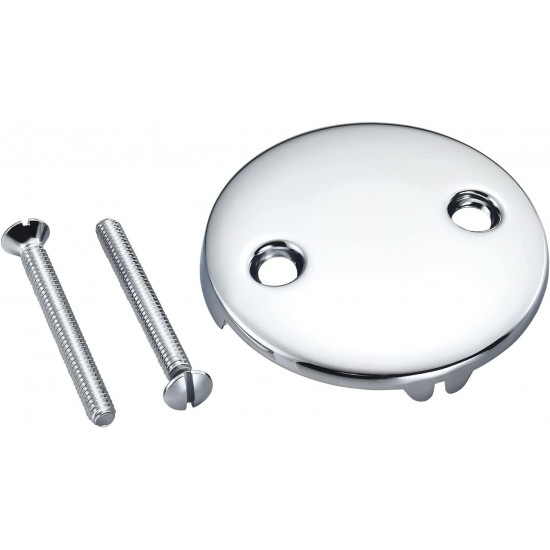 DTT101 Repalcement for Kingston Brass 2 Hole Bathtub Overflow Plate,3-3/16 Inches Diameter,Polished Chrome 