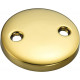 2 Hole Bathtub Overflow Plate, 3-3/16 Inches Diameter, Polished Brass 