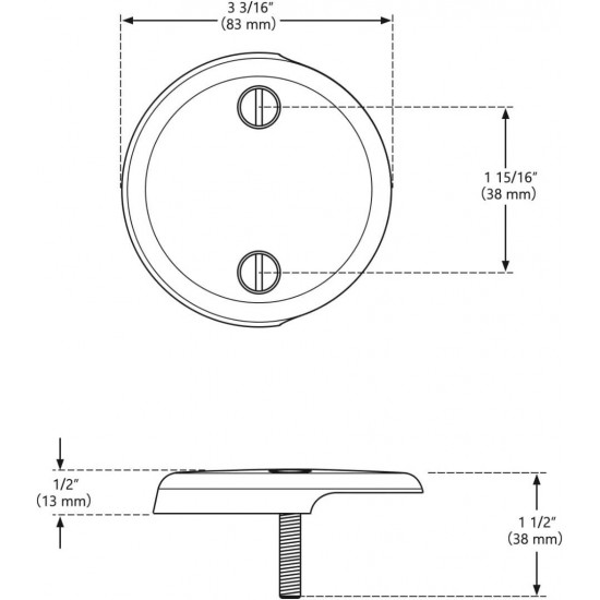 U2693-PK Replacement Overflow Plate 2 Hole Tub Drain for Delta,Chrome 