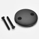 2 Hole Bathtub Overflow Plate, 3-3/16 Inches Diameter, Matte Black 