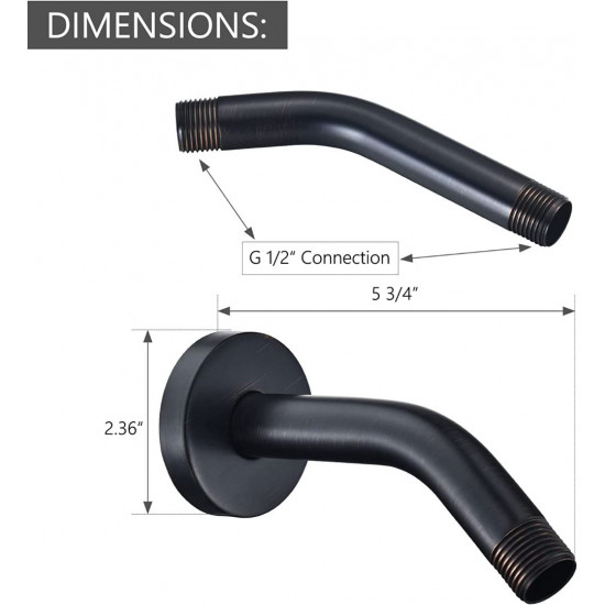 Wall Mounted Extention Shower Arm (Sold with Shower Arm Flange) Replacement for Delta U4993-RB 6-inch, Venetian Bronze 