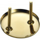 2 Hole Bathtub Overflow Plate, 3-3/16 Inches Diameter, Polished Brass 